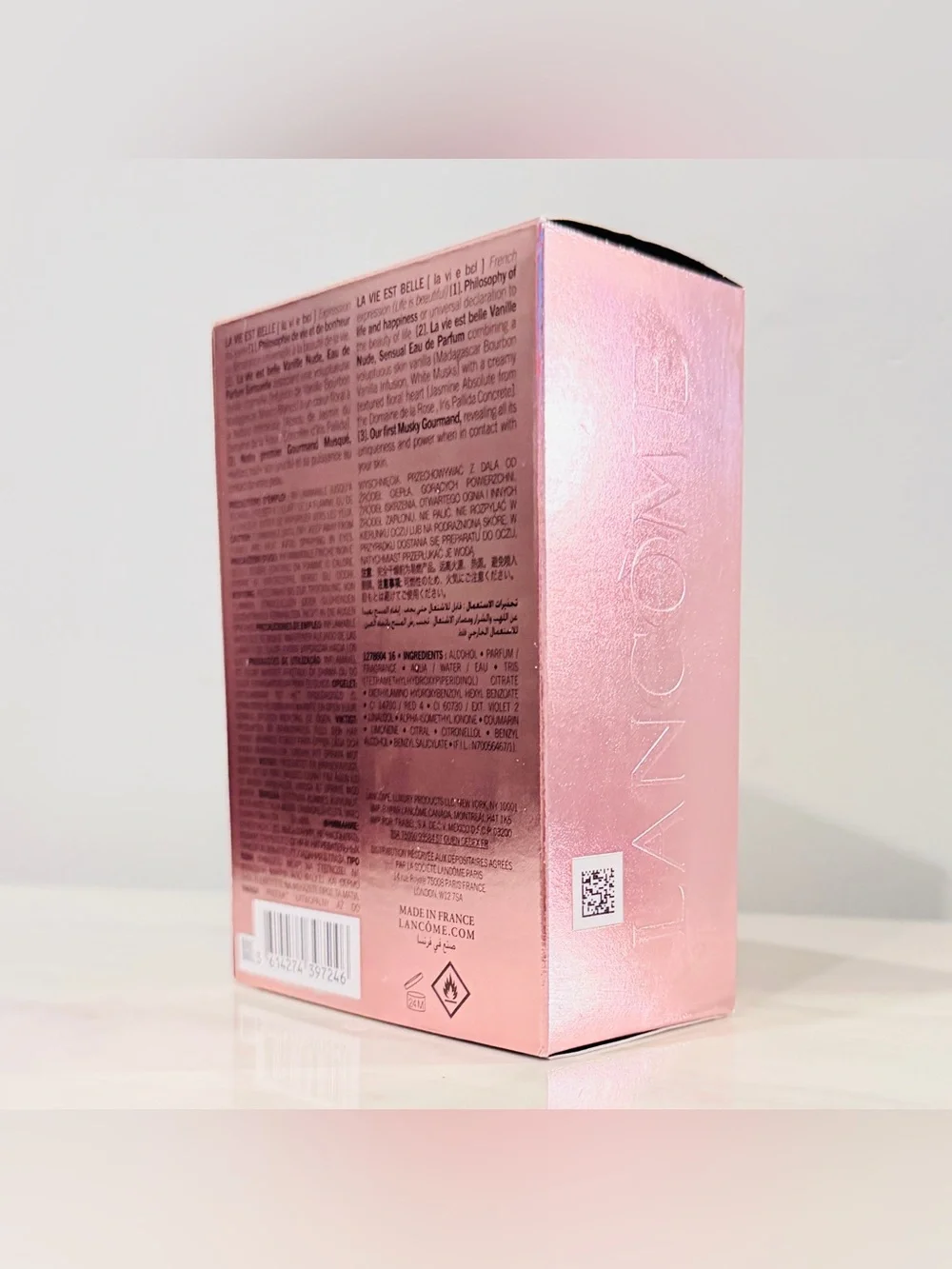 Lancôme La Vie Est Belle Vanille Nude 1.7 fl oz Empty Bottle + Box Packaging